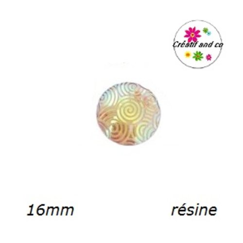 Cabochon brillant jaune résine 16mm
