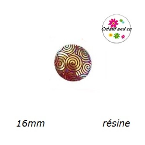 Cabochon brillant rouge résine 16mm