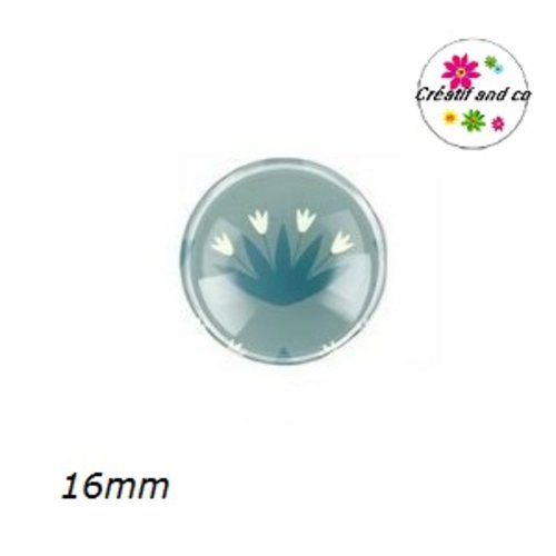 X2 cabochons fleurs 16mm