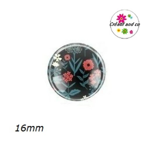 X2 cabochons fleurs 16mm