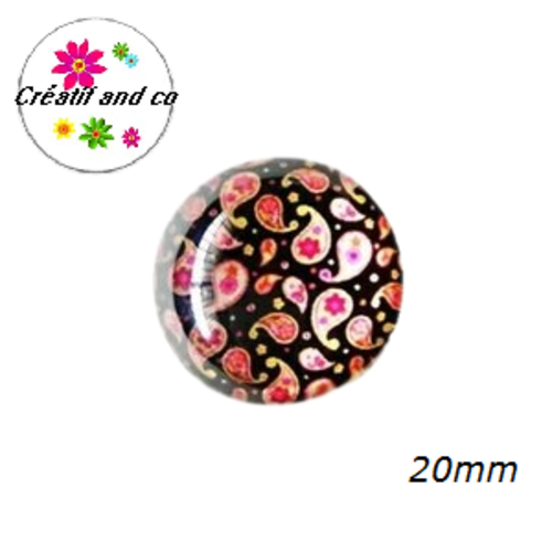 Cabochon rond mandala 20mm