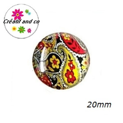 Cabochon rond mandala 20mm