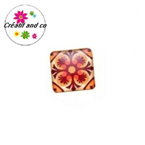 Cabochon carré mosaïque 20mm