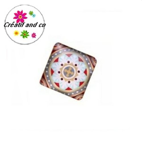 Cabochon carré mosaïque 20mm