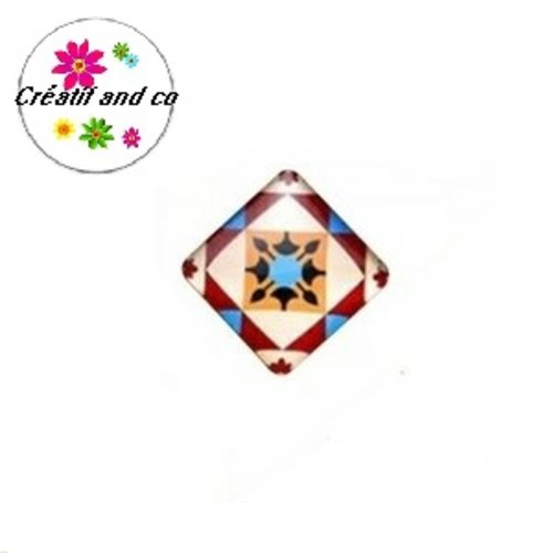 Cabochon carré mosaïque 20mm