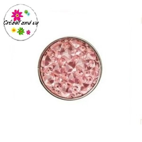 Bouton pression rose résine 18mm