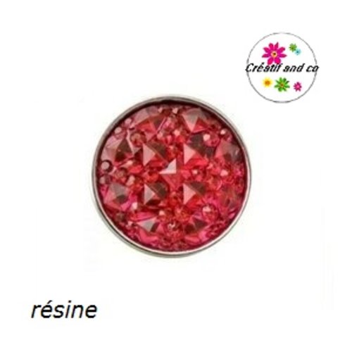 Bouton pression rouge résine 18mm