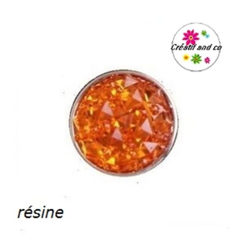 Bouton pression orange résine 18mm