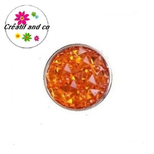 Bouton pression orange résine 18mm