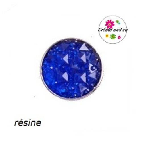 Bouton pression bleu roi résine 18mm