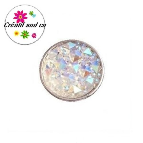 Bouton pression crystal résine 18mm