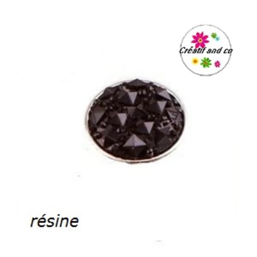 Bouton pression noir résine 18mm