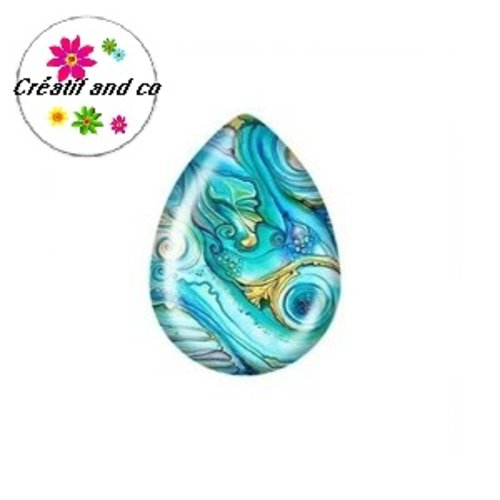 Cabochon goutte colorée 18x25mm