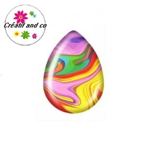 Cabochon goutte colorée 18x25mm