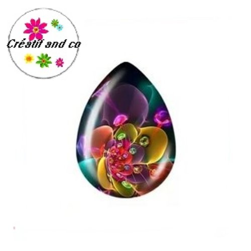 Cabochon goutte colorée 18x25mm