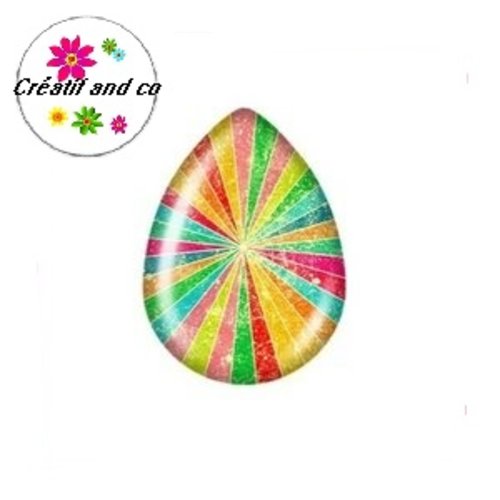 Cabochon goutte colorée 18x25mm