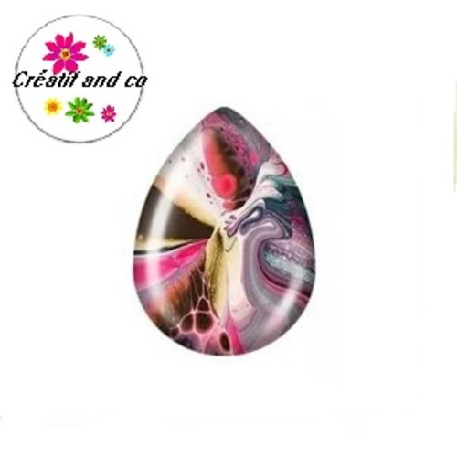 Cabochon goutte colorée 18x25mm