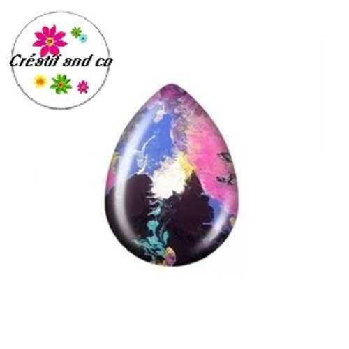 Cabochon goutte colorée 18x25mm