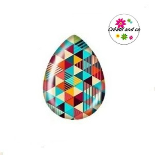 Cabochon goutte à motif 18x25mm