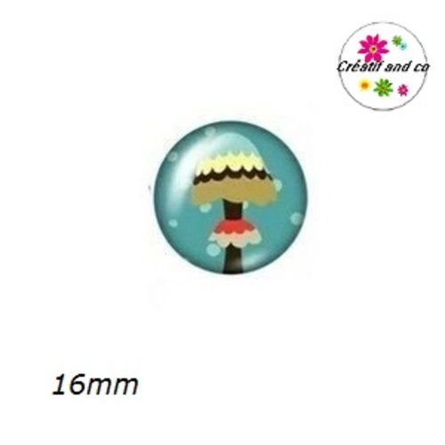 X2 cabochons champignon 16mm