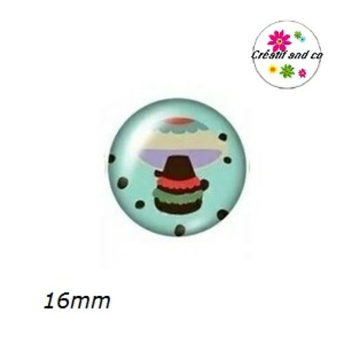 X2 cabochons champignon 16mm