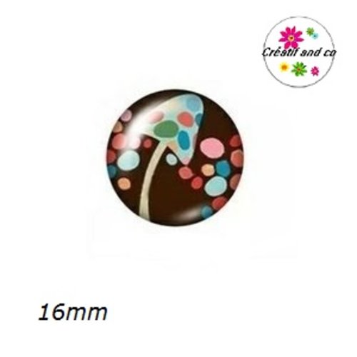 X2 cabochons champignon 16mm