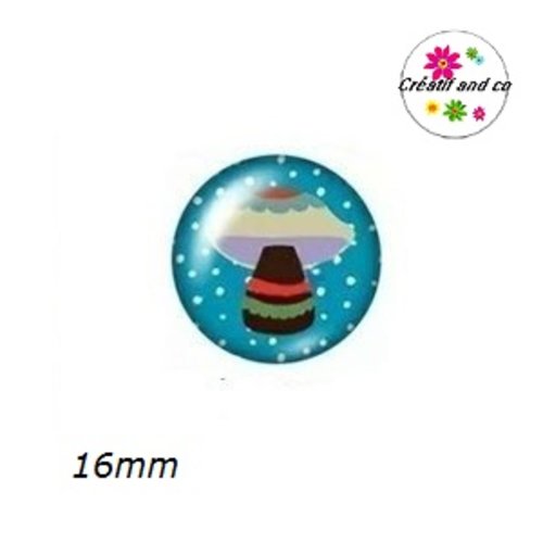 X2 cabochons champignon 16mm