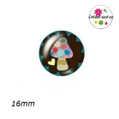 X2 cabochons champignon 16mm
