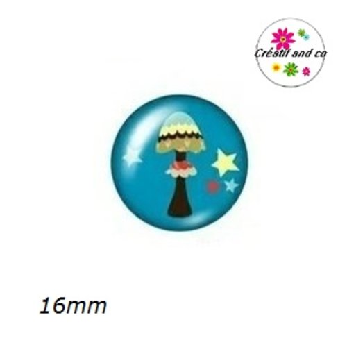 X2 cabochons champignon 16mm