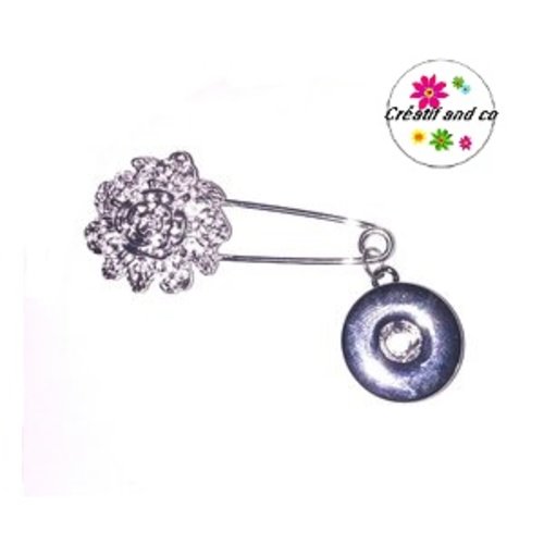 Broche fleur pour bouton pression 18/20mm