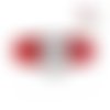 Bracelet rouge simili cuir pour bouton pression 18mm