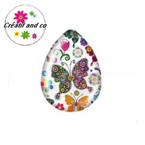 Cabochon goutte papillon 18x25mm