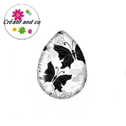 Cabochon goutte papillon 18x25mm