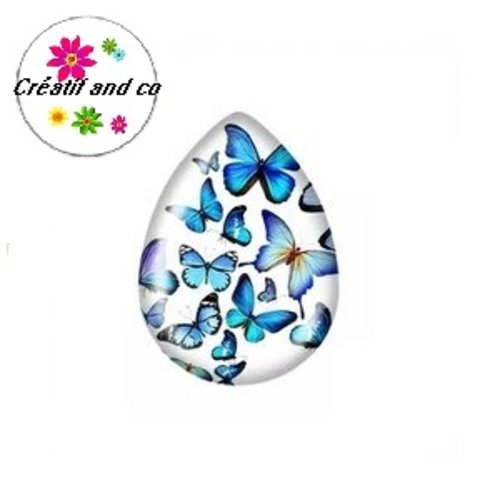 Cabochon goutte papillon 18x25mm