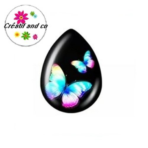Cabochon goutte papillon 18x25mm