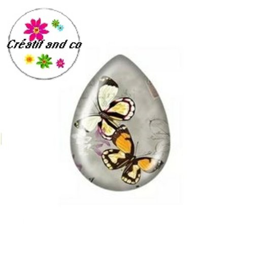 Cabochon goutte papillon 18x25mm