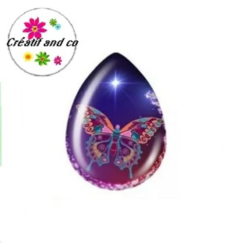Cabochon goutte papillon 18x25mm
