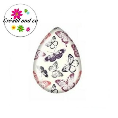 Cabochon goutte papillon 18x25mm