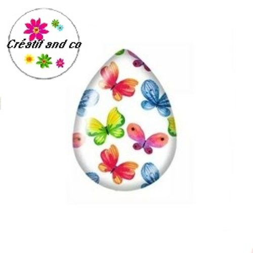 Cabochon goutte papillon 18x25mm