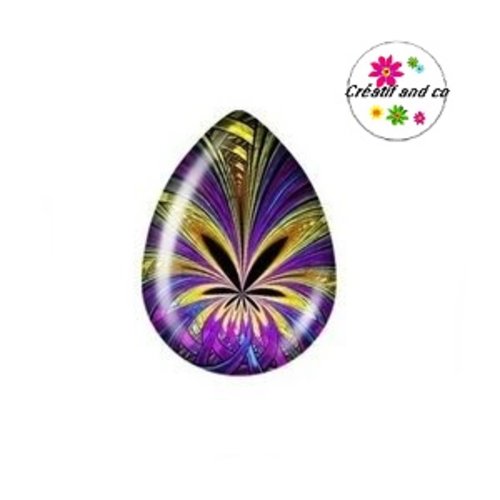 Cabochon goutte colorée 18x25mm