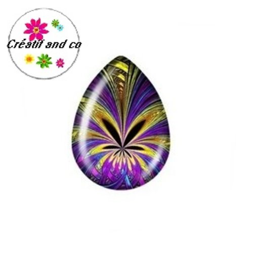 Cabochon goutte colorée 18x25mm