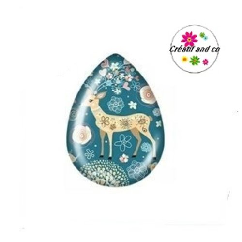 Cabochon goutte biche 18x25mm