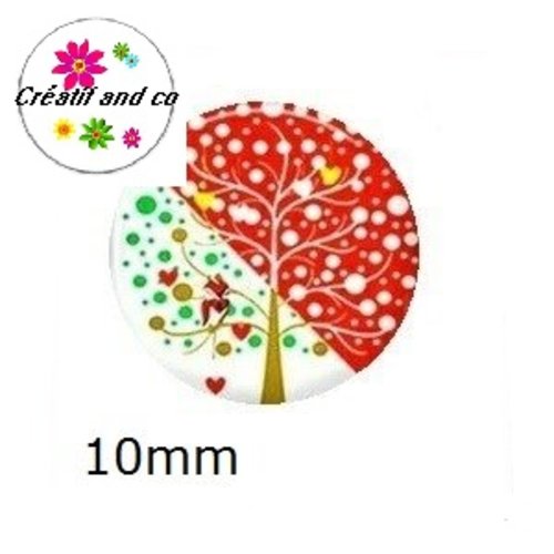 X2 cabochons arbre de vie 10mm