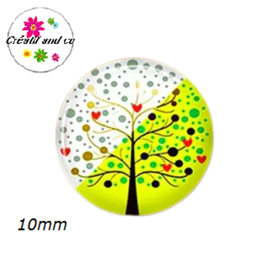 X2 cabochons arbre de vie 10mm