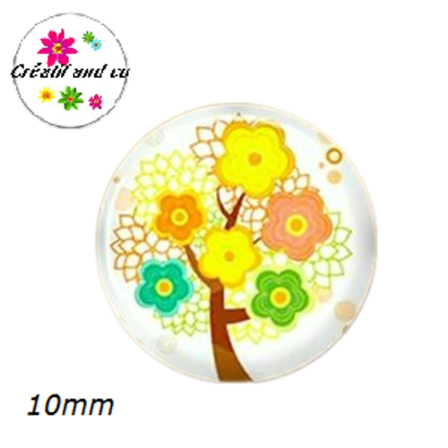 X2 cabochons arbre de vie 10mm
