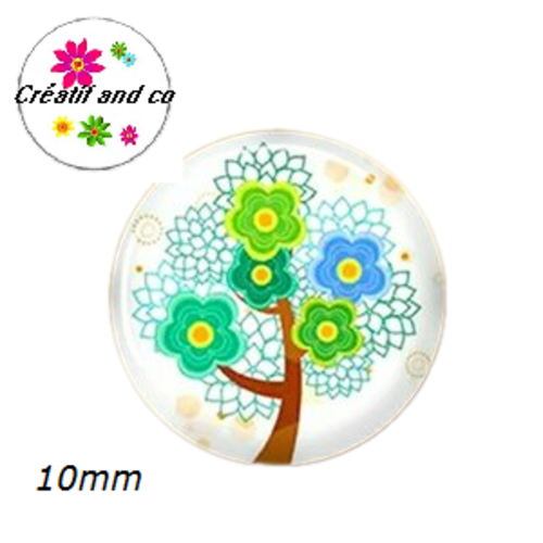 X2 cabochons arbre de vie 10mm