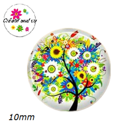 X2 cabochons arbre de vie 10mm