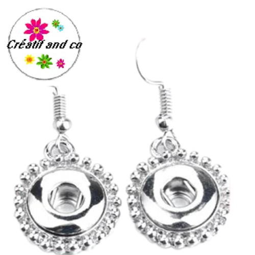 Boucle d'oreille pendante bouton pression 12mm
