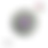 Bouton pression métal strass central violet