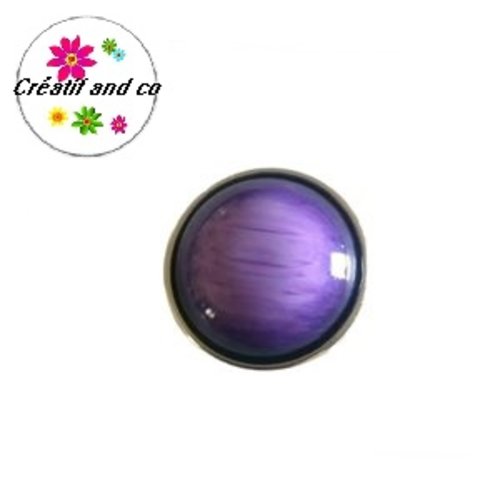 Bouton pression dôme mauve résine